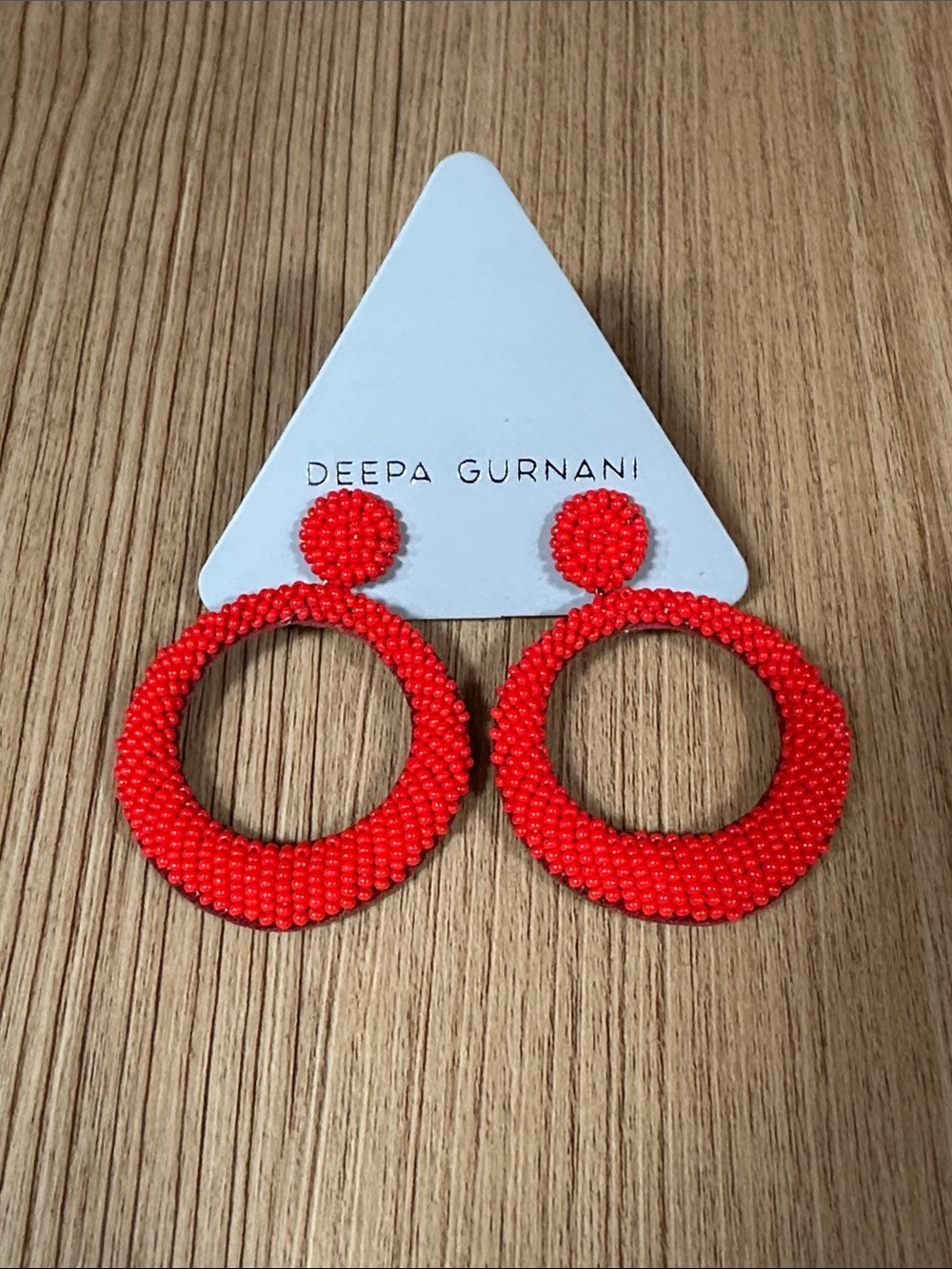 Deepa Gurnani Hand-Beaded Hoop Earrings
